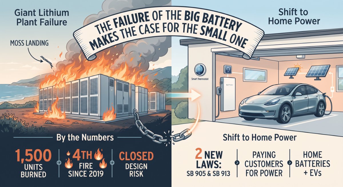 Lithium battery fire in California